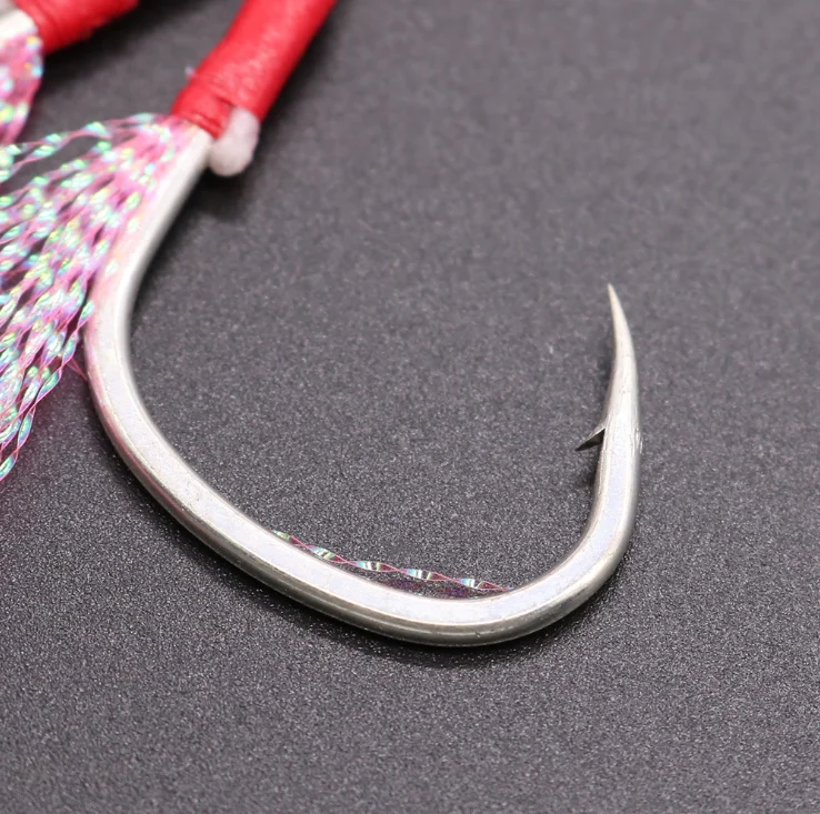 Takedo Custom High Carbon Steel Trout Hook Slow Jigging Assist Feather