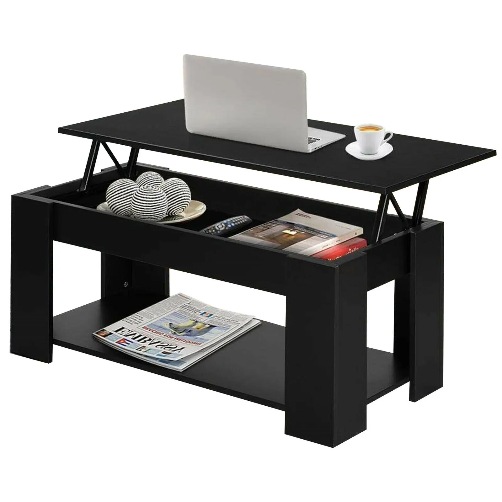 Multifunctional Lift Top Coffee Table Modern Luxury Square Mdf Wood