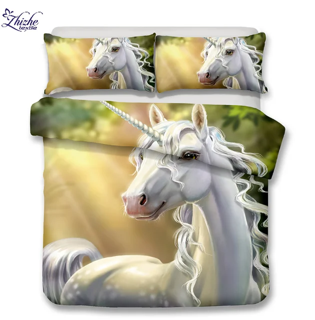 unicorn print bed sheets