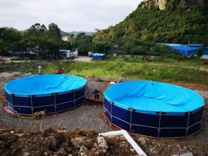 pvc tarpaulin round fish tank aquaculture tilapia catfish