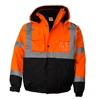 ZUJA Snap-off Hood High Visibility Tape with Pockets Orange Safety Jacket