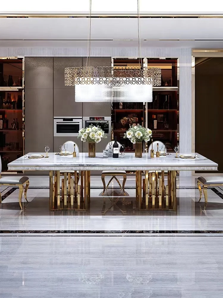 Luxury Dining Table Set Marble For 4 8 Chairs Marble Top Dining Table