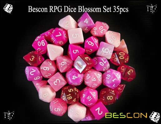 BESCON BeachTime Dice Set, RPG Novidade, 7-Dice Set em Brick Box Embalagem