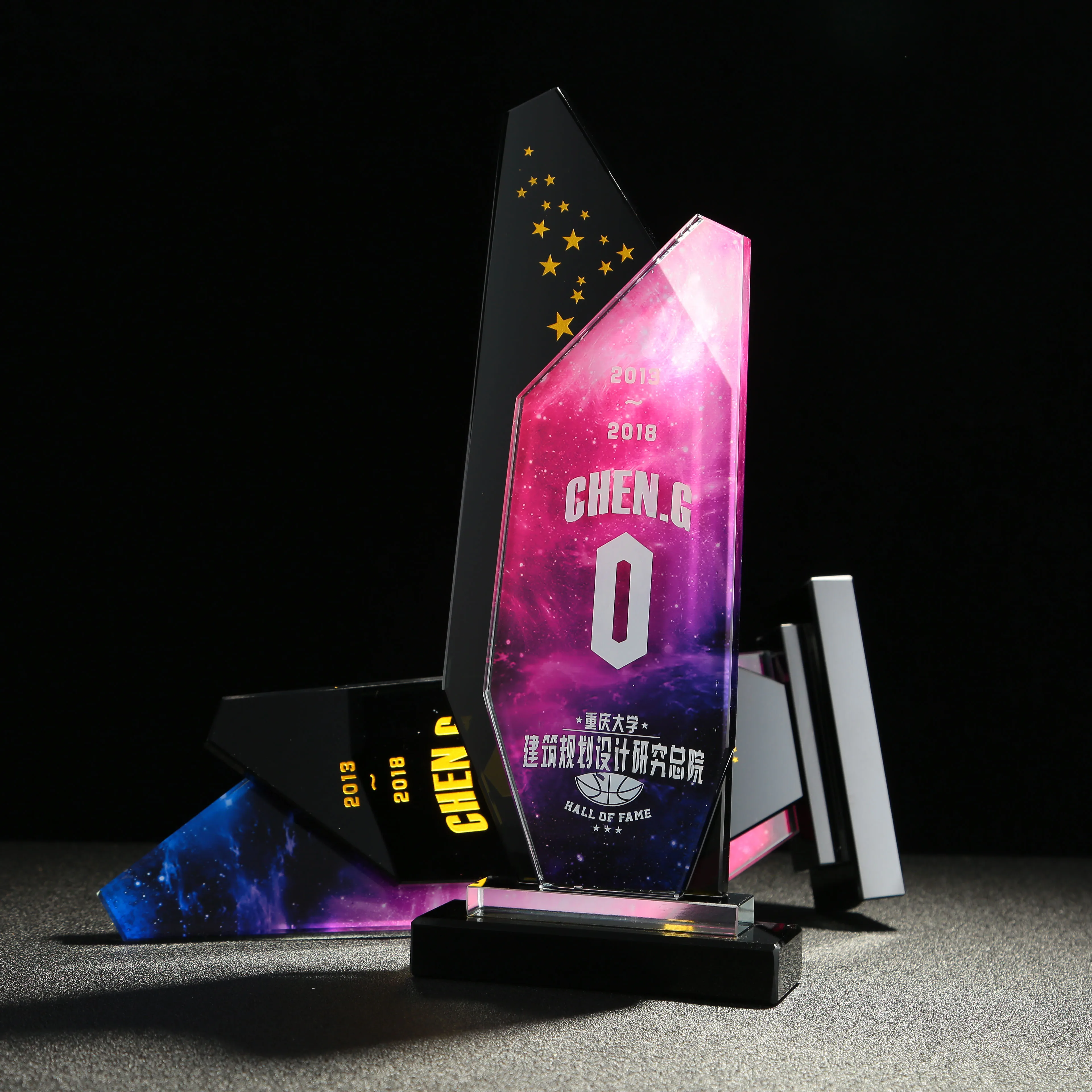 Colored blank crystal trophy Custom Logo engrave Europe Crystal Awards For Business Sports Event details