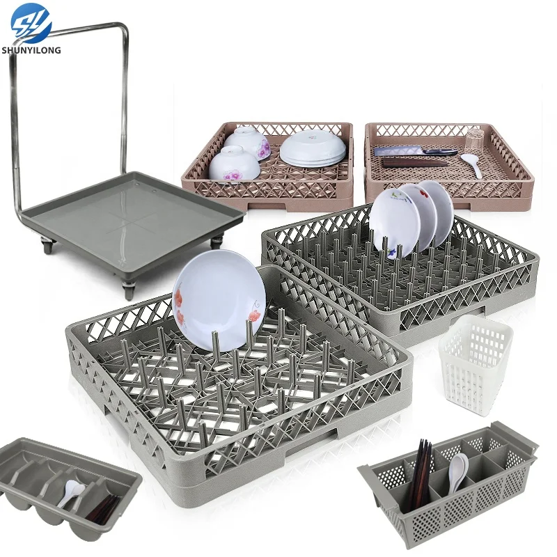 Commercial Kitchen Glass Rack Dishwasher Basket Plastic