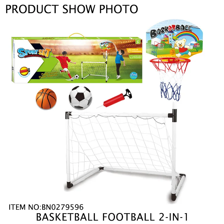 FiGoal 2IN1 Basketball Hoop with Soccer Net Portable Exercise Set for Kids for Indoor Outdoor Basketball Game Soccer Goal Toy 