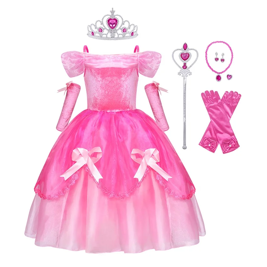 Disfraz de princesa para niñas, disfraz de princesa con accesorios,  Halloween, carnaval, fiesta, cosplay para niños de 2 a 8 años