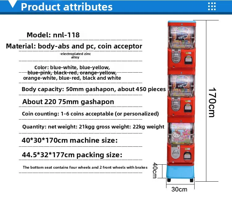 Factory Direct Three-Layer Coin-Operated Gashapon Machine for Children's Entertainment-Taiwan/Japan Style Wholesale Available