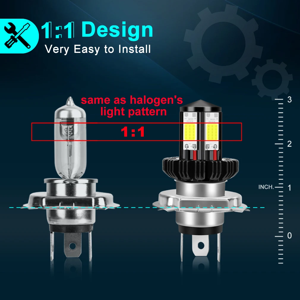 Motorcycle Headlight Bulbs H6 Ba20d H4 Led Hi Lo Beam Moto Led Headlight  Motorbike Led Lamps Conversion Kit Bulbs 1200lm 6000k - Buy H4 H6 Ba20d Led  Motorcycle Headlight Bulbs Cob Led Moto 1200lm Hi Lo Lamp Scooter Atv  Accessories Fog ...