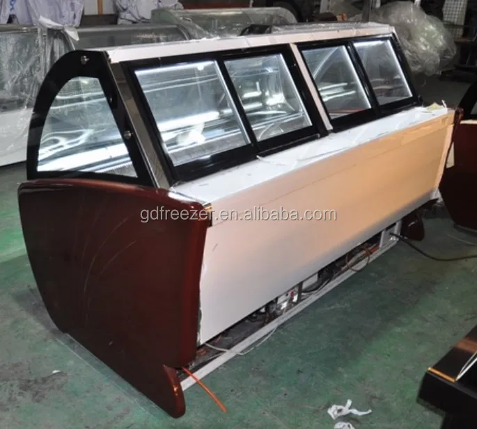 Economic Type Ice Cream Gelato Showcase Display Freezer With 24 Pans