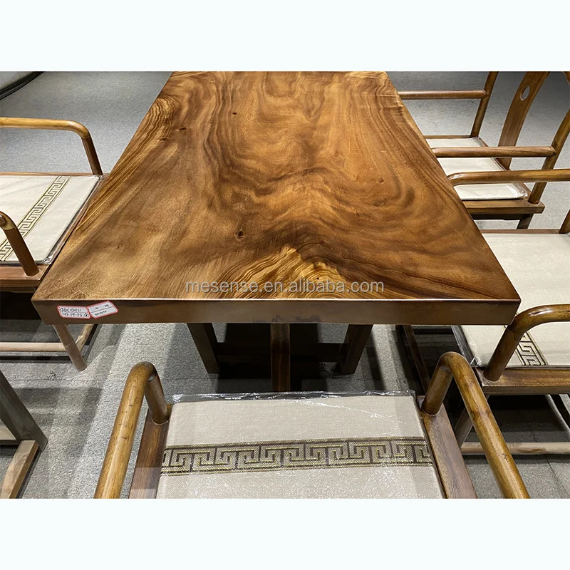 Natural Wood Table Top Straight Edge Dining Tables Walnut Wood Slab