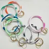 Zooying jelly Glitter Silicone Bangle Bracelet keychain With Key Ring