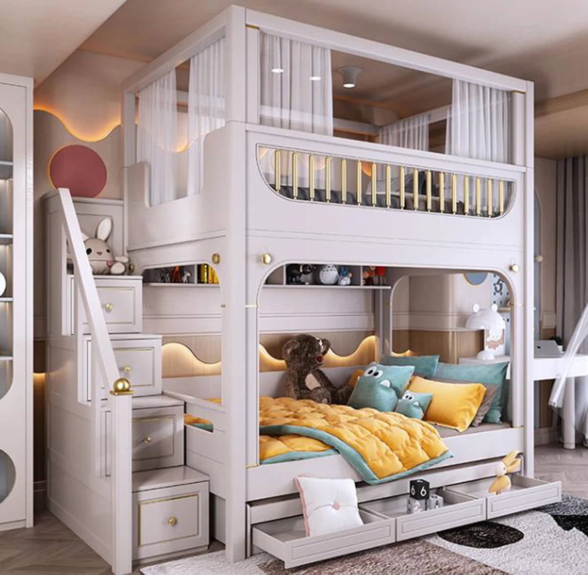 Modern white bunk bed shops