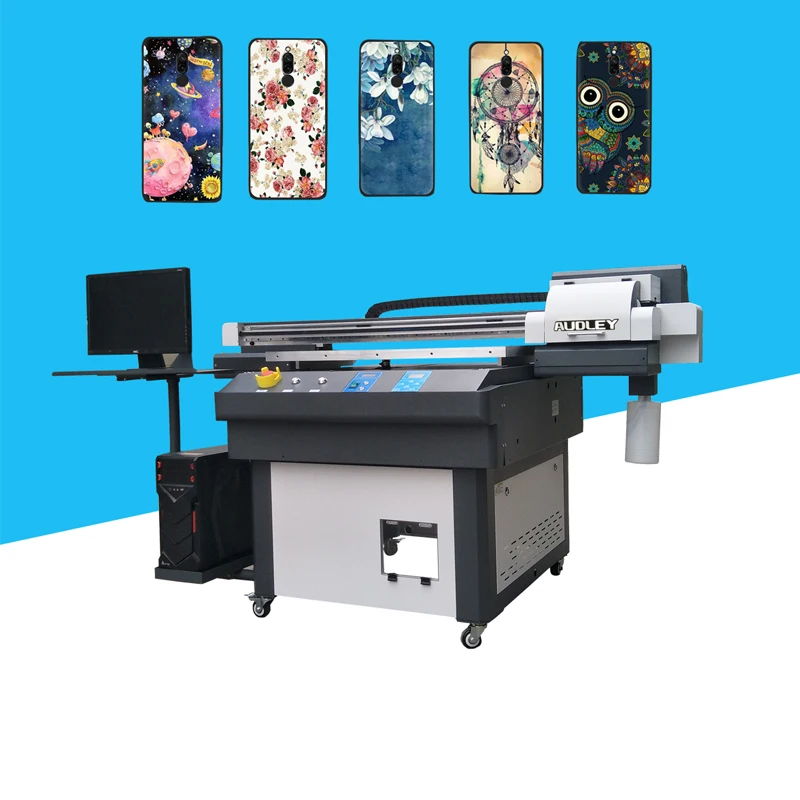 Audley A1 UV6090 3 TX800 head digital inkjet flatbed uv phone case printer a3 for sale with CE rotary device