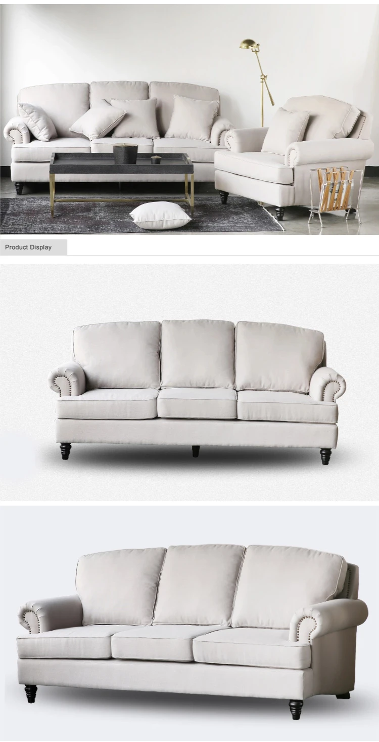 European Style Luxury 3 Seaters Fabric White Wedding Sofa For Sale