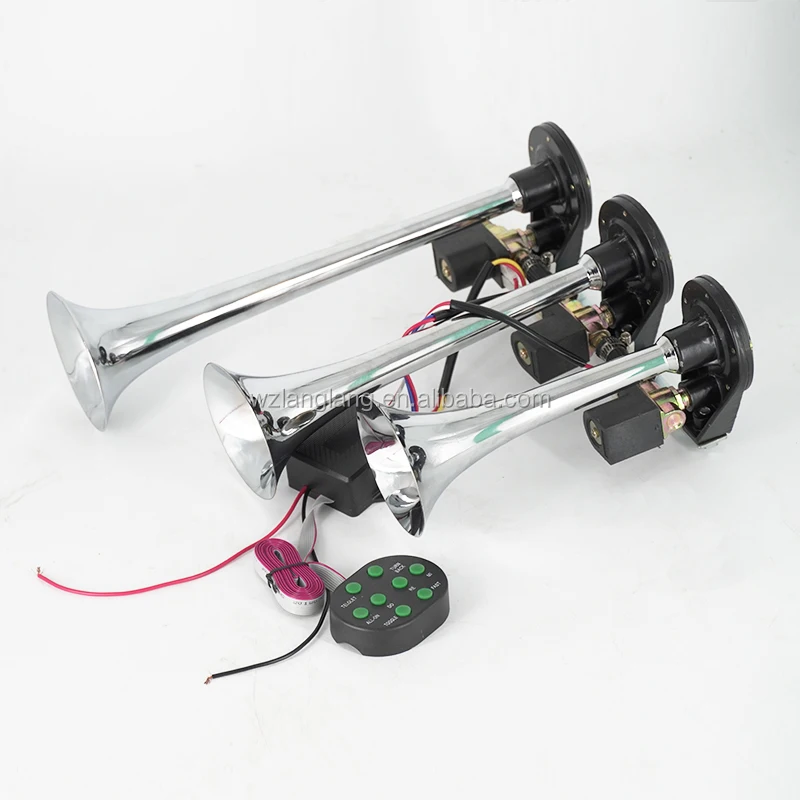 12v 3 Pipe Roots Trumpets Musical Truck Train Motorcycle Air Horn With