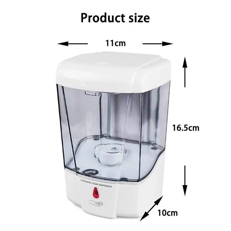 700ml Wall Mount Hotel Bathroom Smart Induction Sensor Touchless Automatic Liquid Soap Dispenser