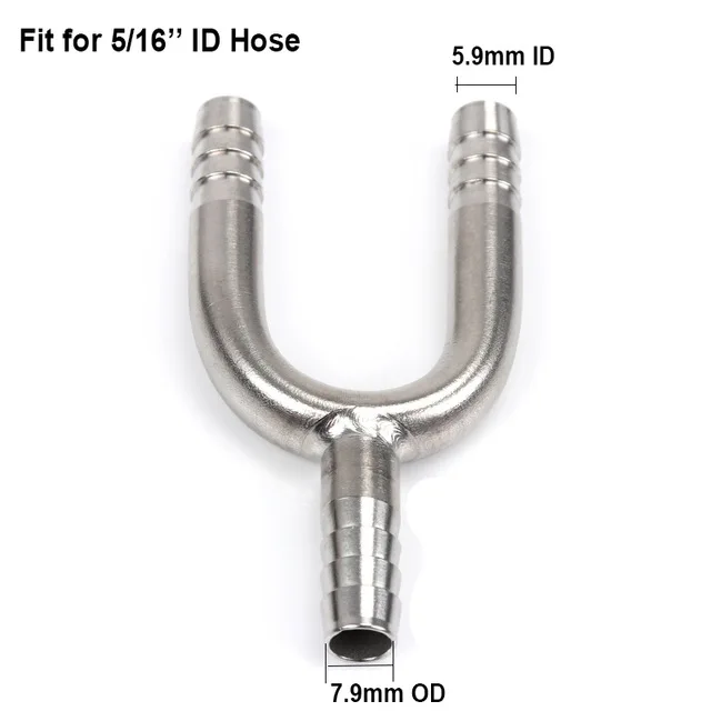 Stainless Steel Barb Tee / Cross / Ushaped 5/16" Hose Barb Fitting
