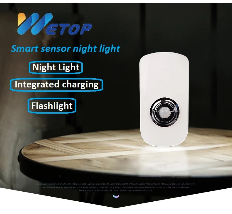 Wetop  Plug-In Night Light, Warm White/white LED Nightlight, Dusk-To-Dawn Sensor, Bedroom, Bathroom, Kitchen, Hallway, Stairs