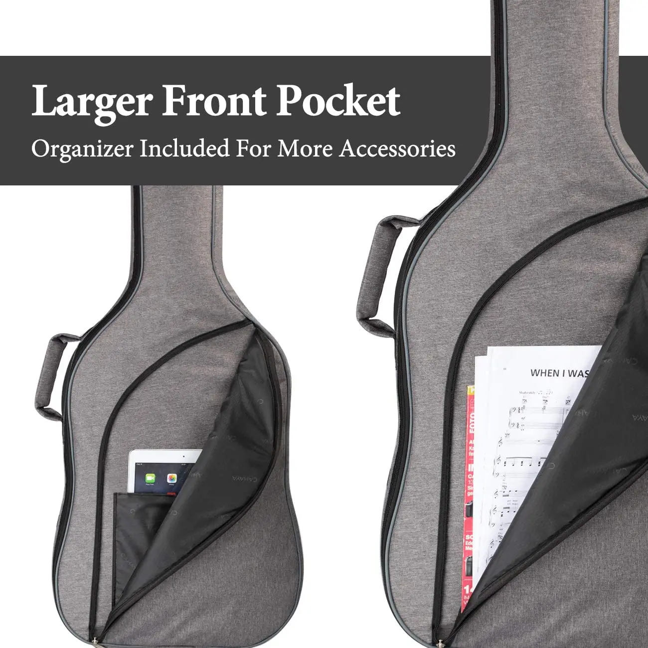 CAHAYA Electric Bass Guitar Bag Gig Bag Backpack Padded Soft Case 0.3 inch Padding Lightweight Black 