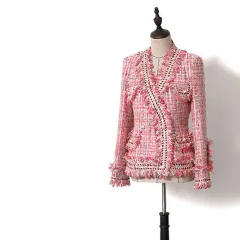 hot pink tweed jacket