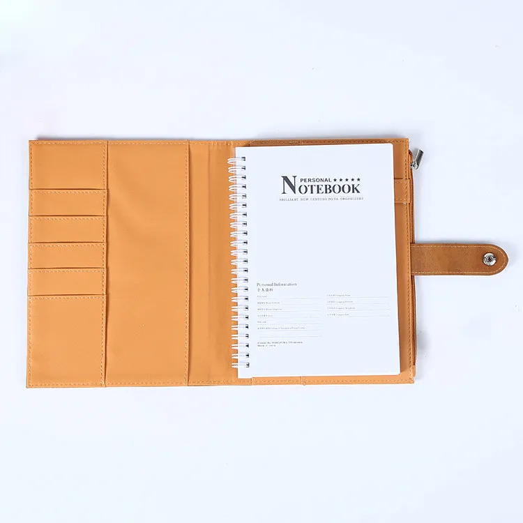 New creative notebook design spiral A5 PU leather cover journal planner notebook