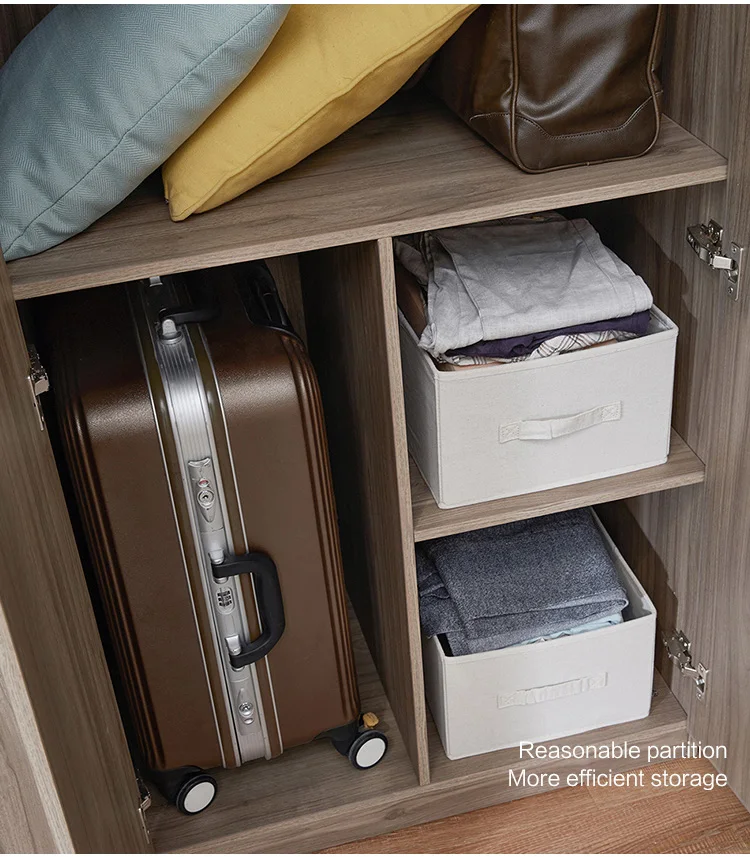 Linsy Home Modern Simple Bedroom Room Home Standing Cabinet Four Door Wooden Wardrobe