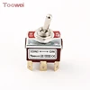 Toowei T702DT Double Poles Double Throw (ON)-ON auto-reset toggle switch with 6 foot terminal