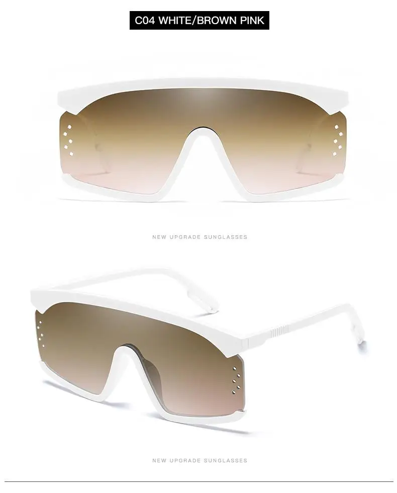 2020 Newest Trendy Men Women Square Sunglasses Gradient Shades UV400 Half Frame One-Piece Lens Sunglasses