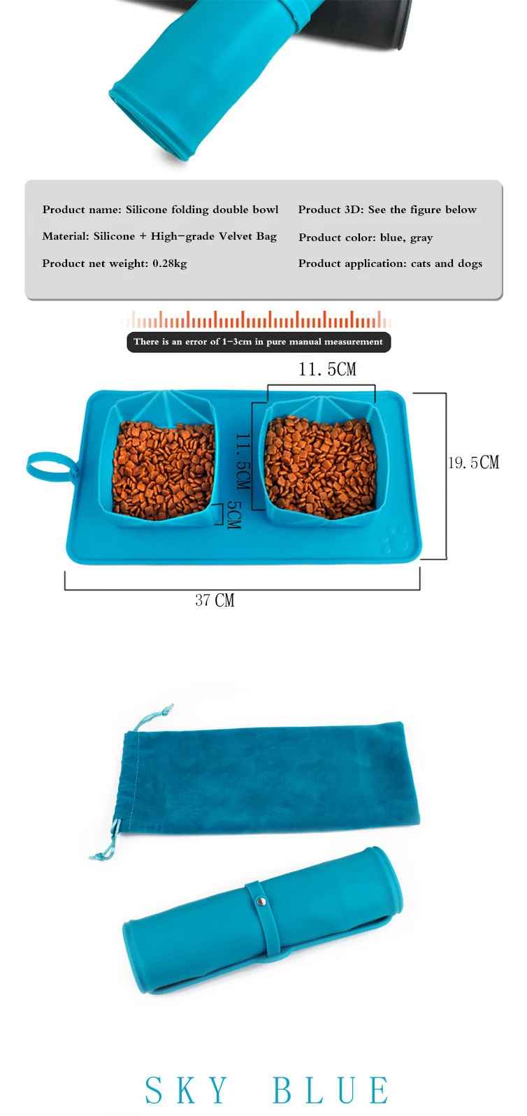 silicone dog bowl feeder