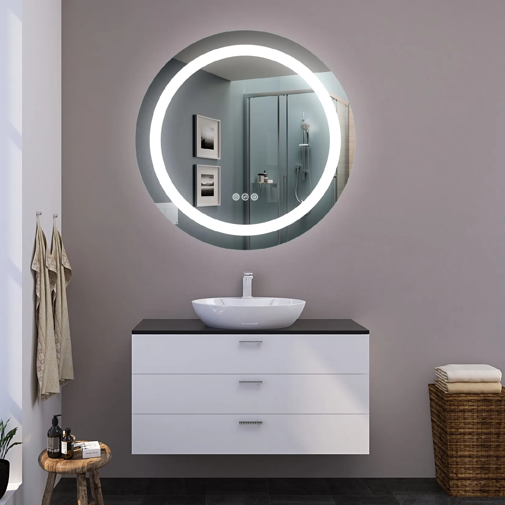 Professional bathroom led mirror light screen touch bathroom mirror for led bathroom mirror light
