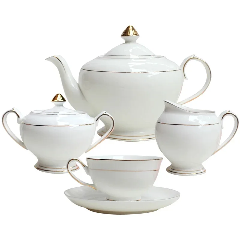 Wholesale Unique White Exquisite Gold Line Tea Cup Sets,Grace Turkish Ceramic Tea Set details
