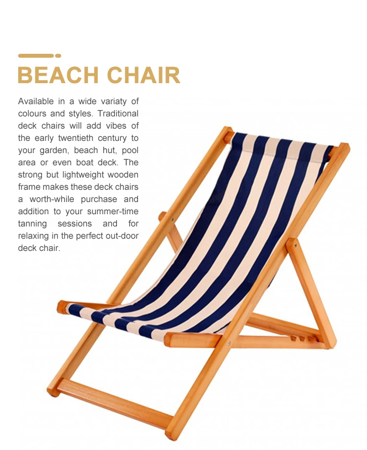 2 PACK Modern Travel Seat Wooden Deck Chair Folding Garden Beach Seaside CHAIR 
