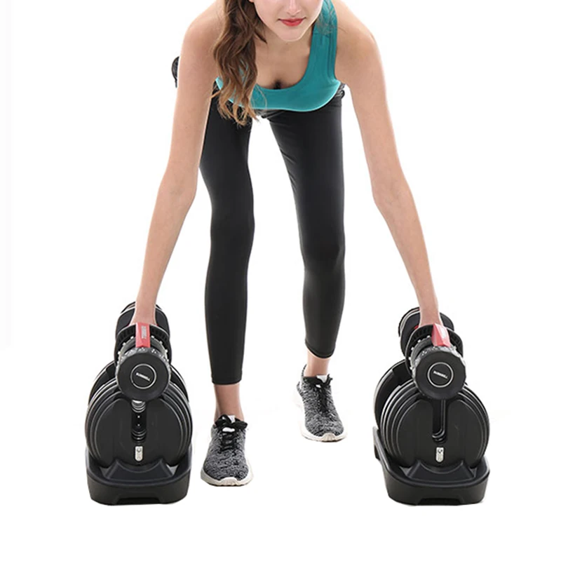 
Low Moq hot Selling iron Black Customized Status Logo weight lifting training gym Adjustable dumbbells set 