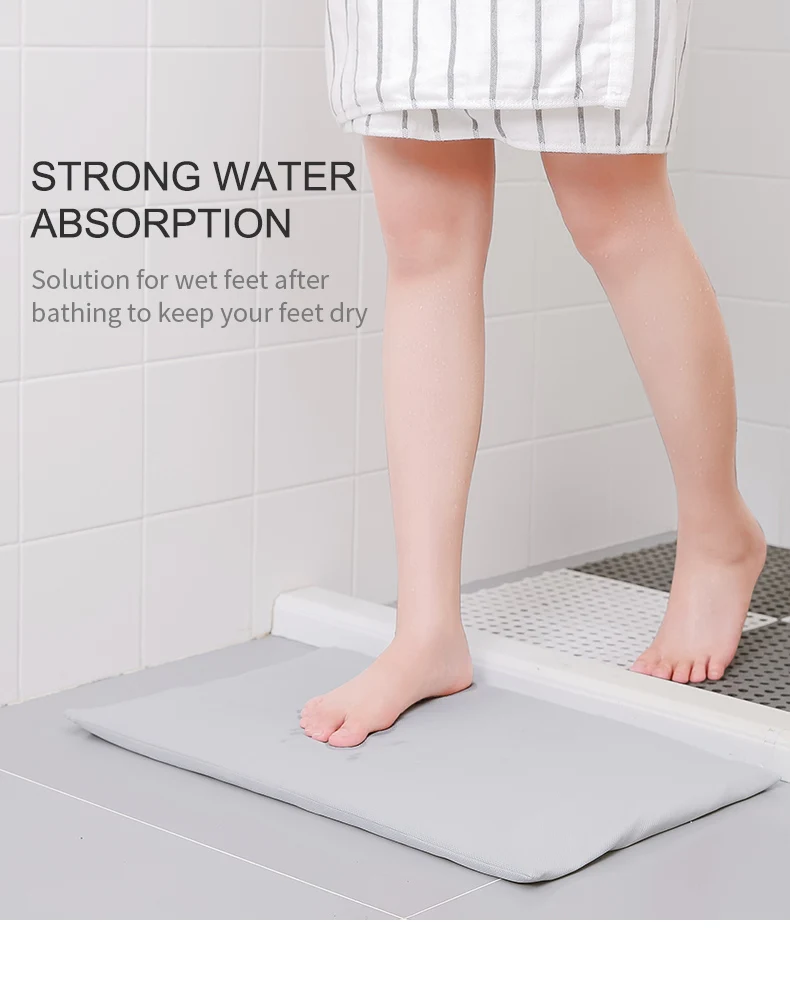 Living Smart 100 Diatomite Soft Natural Bathroom Foot Non Slip Mat