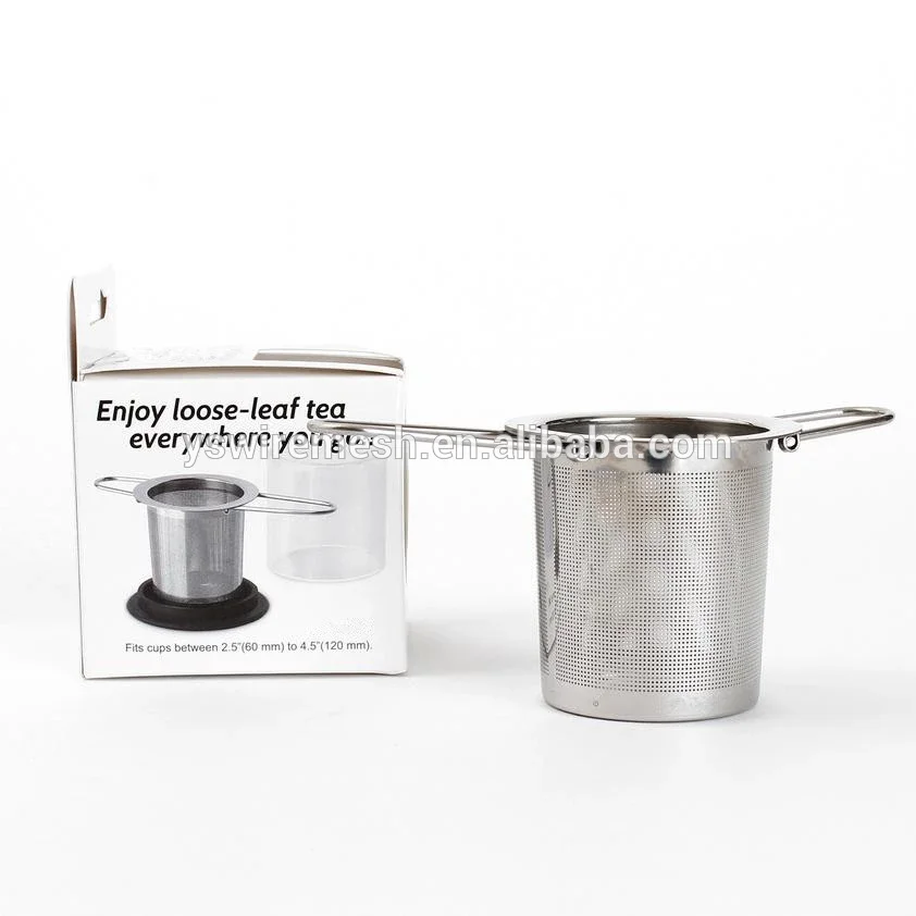 Reusable Tea Infuser Mesh Filter Strainer With Double Folding Handles To Brew Loose Leaf Tea In