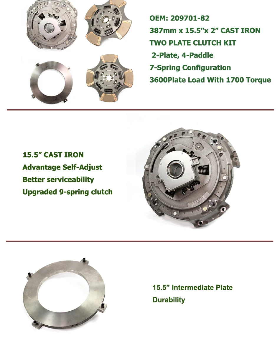 15.5"x 2" Terbon Heavy Duty Truck Parts Self Adjust Clutch Assembly