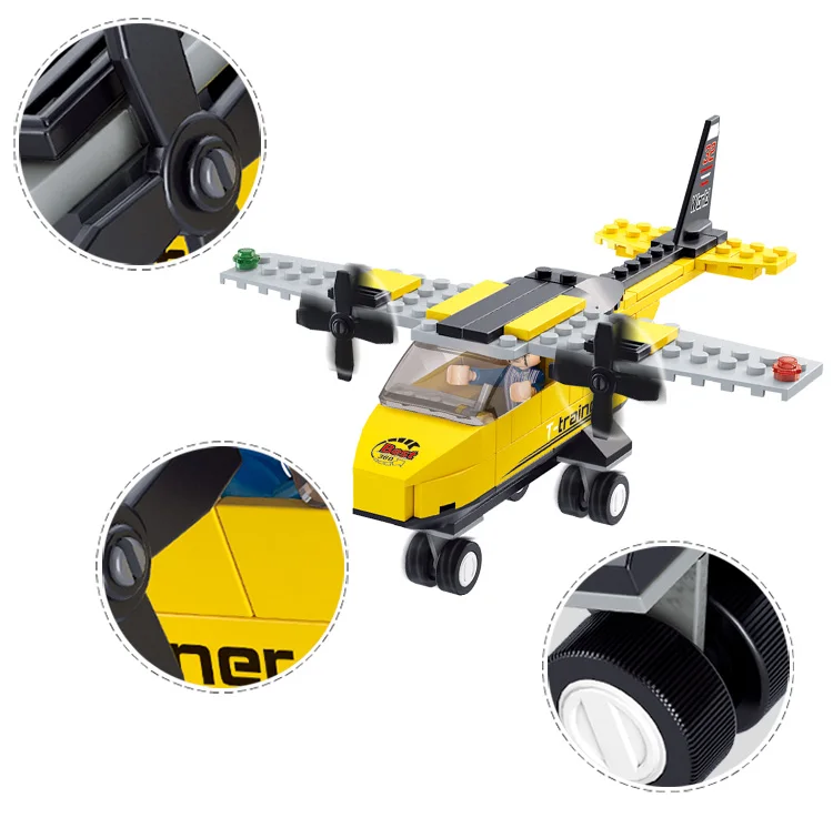 Sluban B0360 Aviation Trainer Airplane Figure Building Block Toy Bricks Toys 