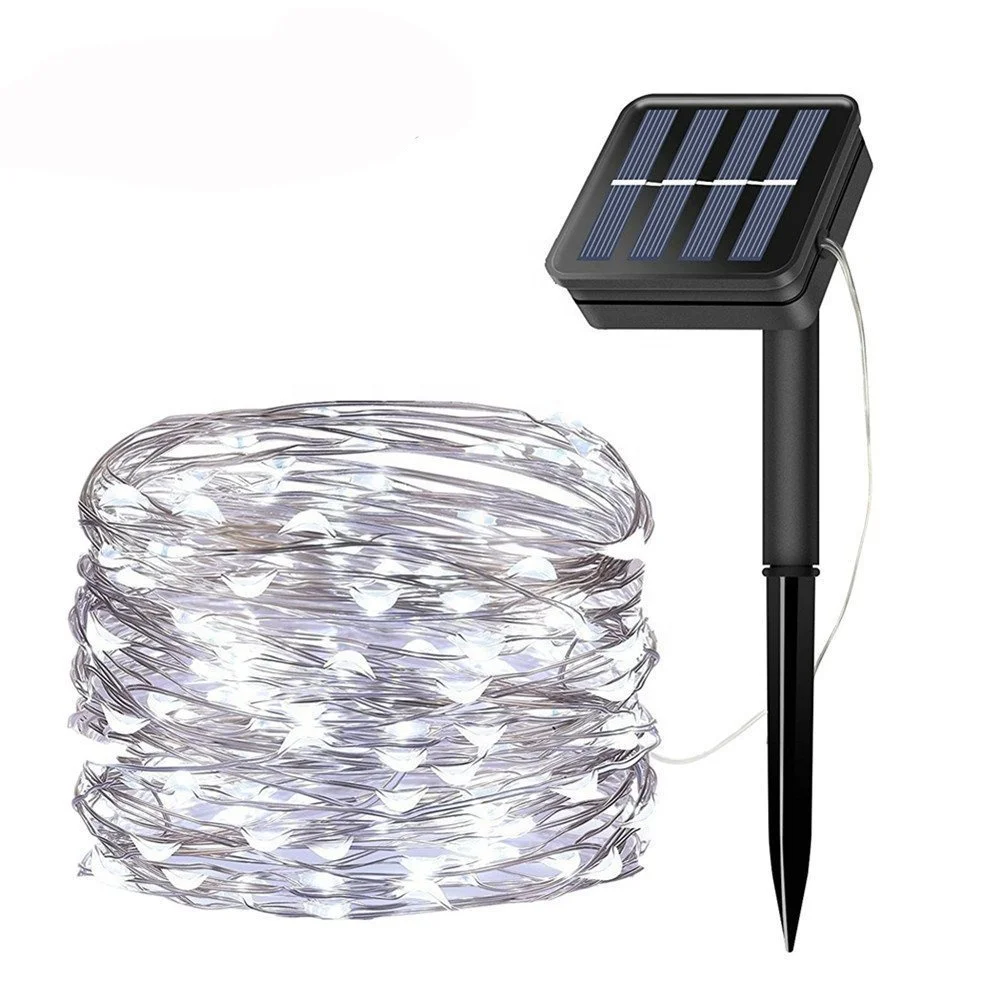 200 LED Solar Powered Christmas 72 feet 8 Modes Silver Wire Outdoor String Lowes Lights