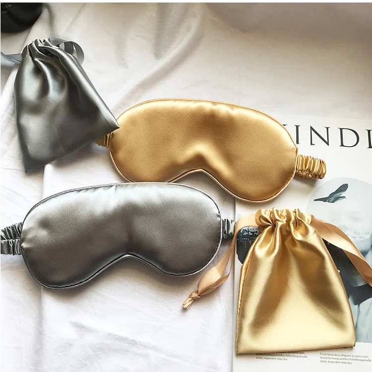 Custom Embroidery Travel Silk Patches Satin Eye Sleep Mask Set Buy