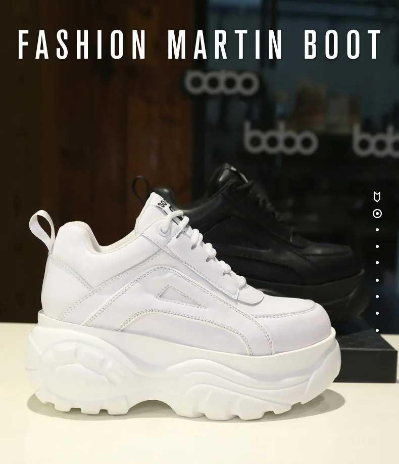 black and white chunky sole trainers