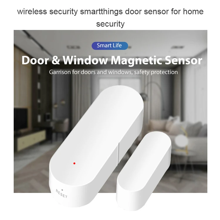 Home Security Smart Alarm System Automatic Magnetic WiFi Door Window Sensor with Mobile App Remote Monitoring Tuya Smart Life