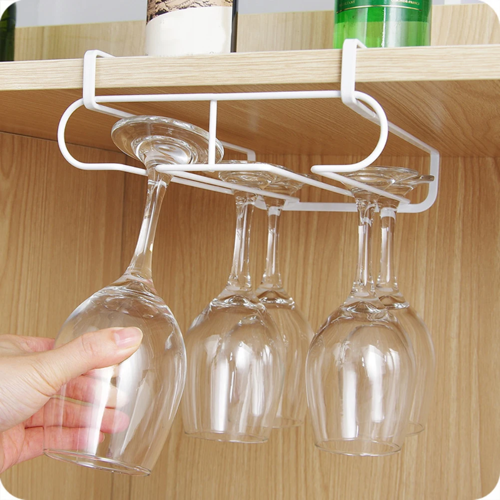 Tres Filas Para Colgar Soporte Para Copas De Vino Soporte Para Copas De Vino De Mclselder Soporte Para Barra De Cocina Alambre De Hierro A Prueba De óxido Estante Para Copas De