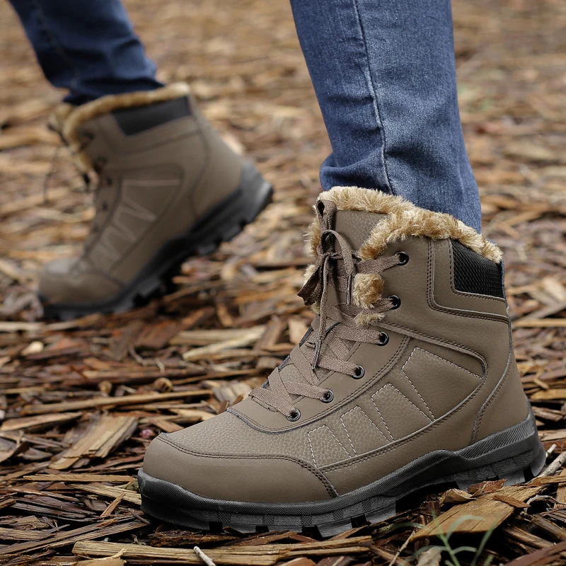 New Invention 2019 Anti Slip Hiking Army Men Winter Shoes Boots For Men Leather
