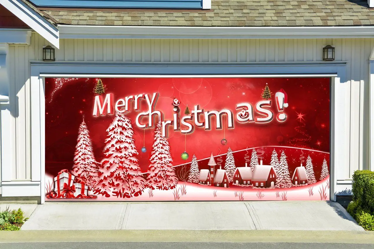 Dongdong Frohe Weihnachten Ornamente Garagentor Banner Outdoor Decor