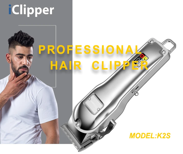 IClipper-K2s Rechargeable  Electric Hair Clipper Wireless All Metal Hair trimmer Cutting