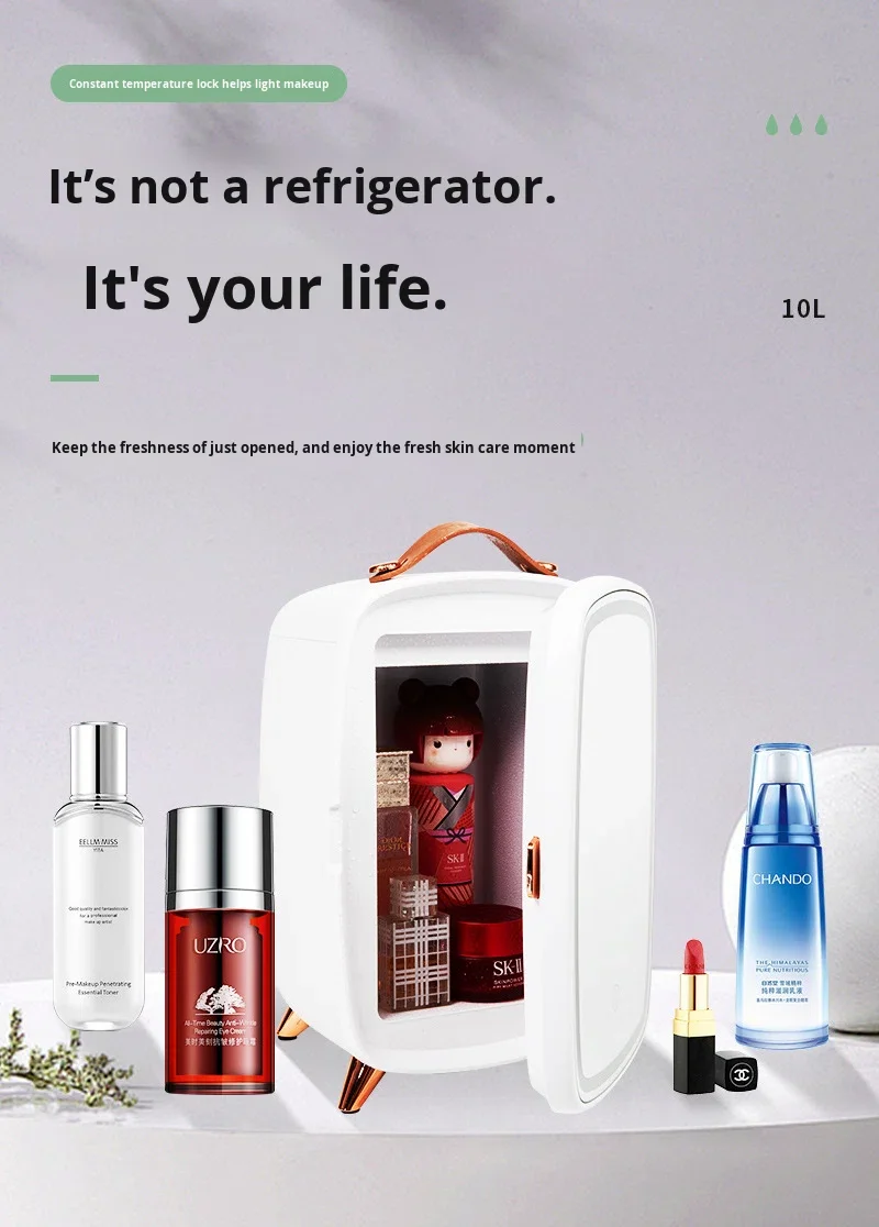 6L mirror led cosmetic refrigerator