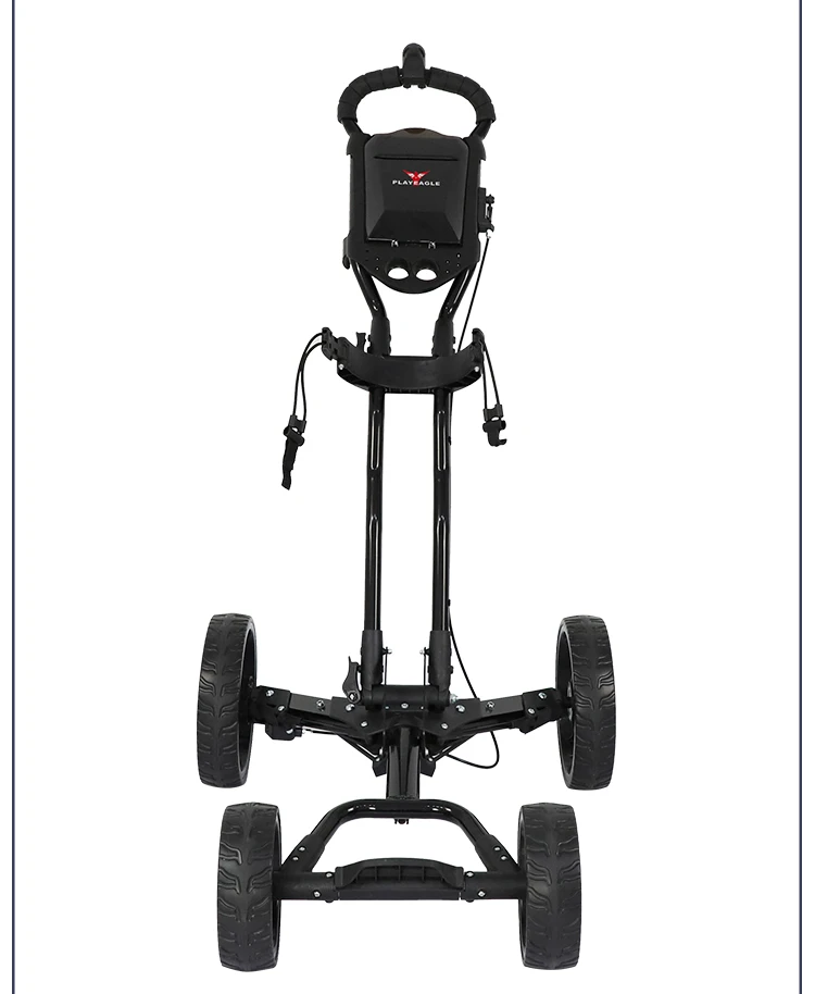 Plyeagle Foldable Golf Trolley 4 Wheels Golf Push Cart With Brake 4