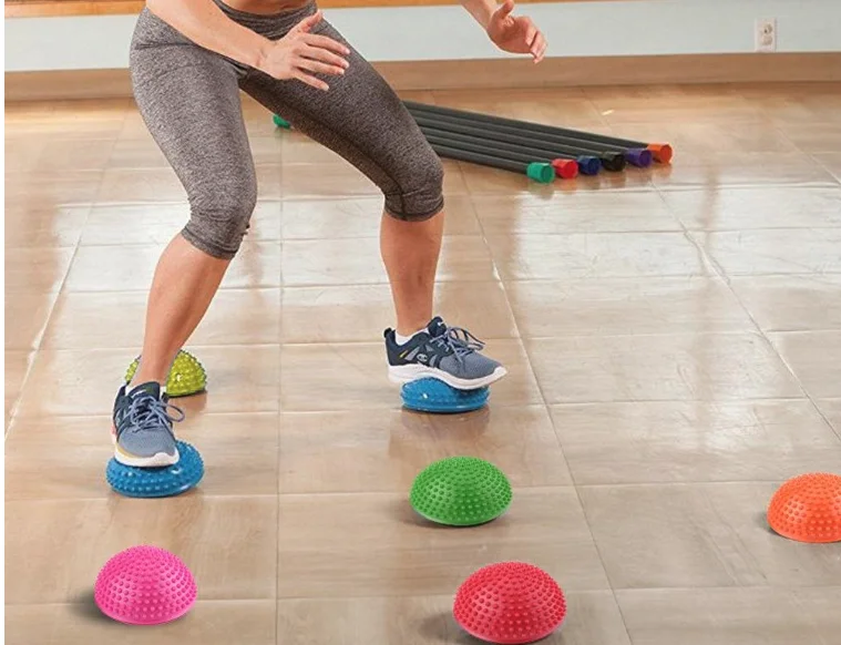 Home Gym Pvc Balance Training Spiky Foot Massage Yoga Half Ball Buy Stability Exercise Soft