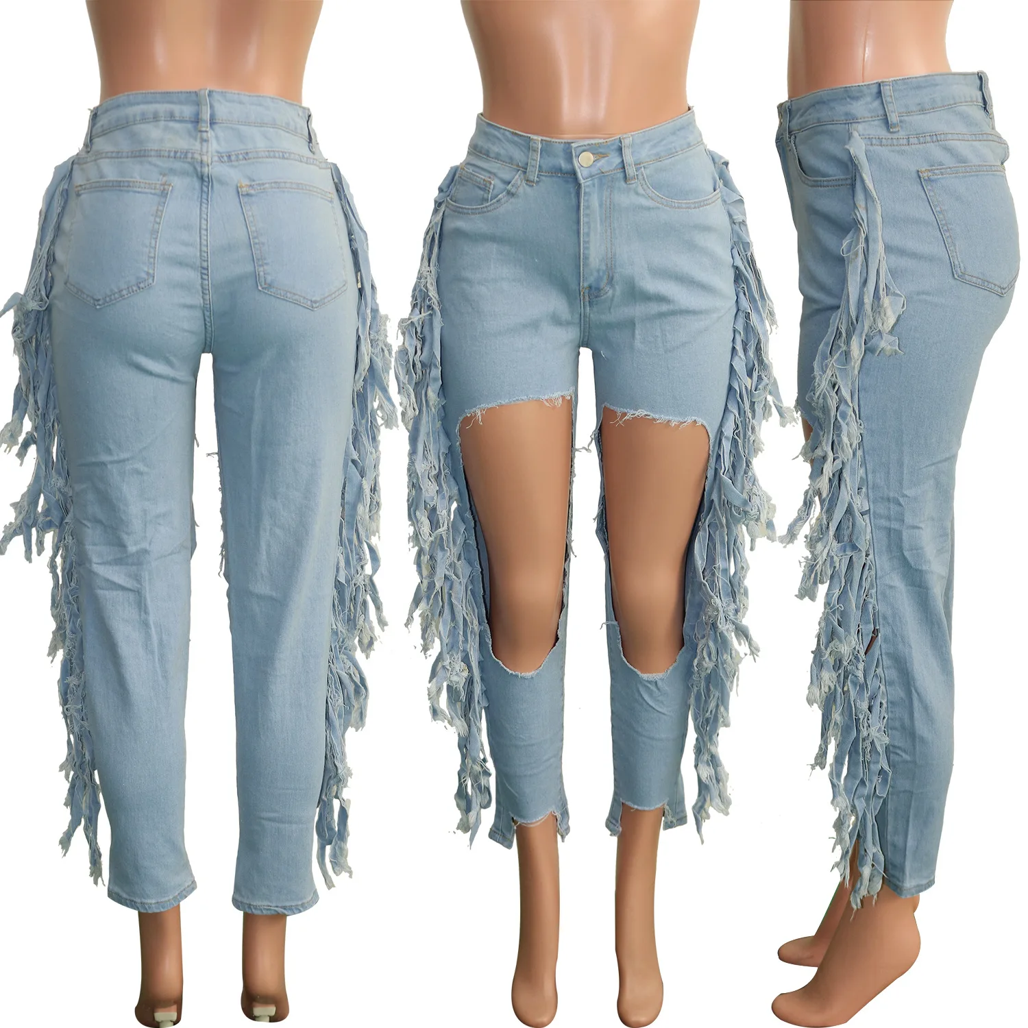 De Corte Vaqueros De Moda De Lado Con Flecos De Moda Mujer Denim Jeans -  Buy Pantalones Vaqueros Jeans Mujer Lado Fringe Denim Pantalones Vaqueros  Product on Alibaba.com